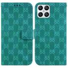 For Honor X8 Double 8-shaped Embossed Leather Phone Case(Green) - 1