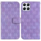 For Honor X8 Double 8-shaped Embossed Leather Phone Case(Purple) - 1