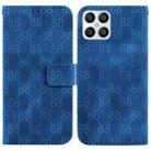 For Honor X8 Double 8-shaped Embossed Leather Phone Case(Blue) - 1