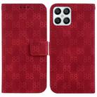 For Honor X8 Double 8-shaped Embossed Leather Phone Case(Red) - 1