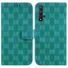 For Honor 20 / Huawei nova 5T Double 8-shaped Embossed Leather Phone Case(Green) - 1