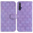 For Honor 20 / Huawei nova 5T Double 8-shaped Embossed Leather Phone Case(Purple) - 1