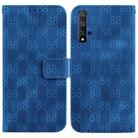 For Honor 20 / Huawei nova 5T Double 8-shaped Embossed Leather Phone Case(Blue) - 1