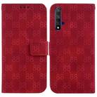 For Honor 20 / Huawei nova 5T Double 8-shaped Embossed Leather Phone Case(Red) - 1