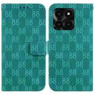 For Honor X6a Double 8-shaped Embossed Leather Phone Case(Green) - 1