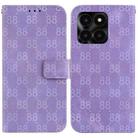 For Honor X6a Double 8-shaped Embossed Leather Phone Case(Purple) - 1