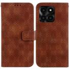 For Honor X6a Double 8-shaped Embossed Leather Phone Case(Brown) - 1