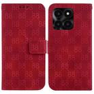 For Honor X6a Double 8-shaped Embossed Leather Phone Case(Red) - 1