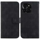 For Honor X6a Double 8-shaped Embossed Leather Phone Case(Black) - 1