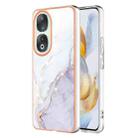 For Honor 90 5G Electroplating Marble Dual-side IMD Phone Case(White 006) - 1