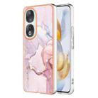 For Honor 90 5G Electroplating Marble Dual-side IMD Phone Case(Rose Gold 005) - 1