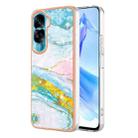 For Honor 90 Lite 5G Electroplating Marble Dual-side IMD Phone Case(Green 004) - 1