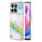 For Honor X6a Electroplating Marble Dual-side IMD Phone Case(Green 004) - 1