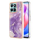 For Honor X6a Electroplating Marble Dual-side IMD Phone Case(Purple 002) - 1