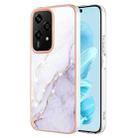 For Honor 200 Lite Global Electroplating Marble Dual-side IMD Phone Case(White 006) - 1