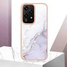For Honor 200 Lite Global Electroplating Marble Dual-side IMD Phone Case(White 006) - 2