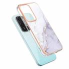 For Honor 200 Lite Global Electroplating Marble Dual-side IMD Phone Case(White 006) - 3