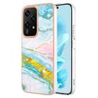 For Honor 200 Lite Global Electroplating Marble Dual-side IMD Phone Case(Green 004) - 1