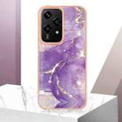 For Honor 200 Lite Global Electroplating Marble Dual-side IMD Phone Case(Purple 002) - 2