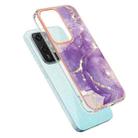 For Honor 200 Lite Global Electroplating Marble Dual-side IMD Phone Case(Purple 002) - 3