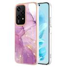 For Honor 200 Lite Global Electroplating Marble Dual-side IMD Phone Case(Purple 001) - 1