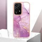 For Honor 200 Lite Global Electroplating Marble Dual-side IMD Phone Case(Purple 001) - 2