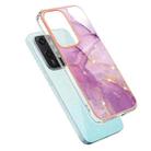 For Honor 200 Lite Global Electroplating Marble Dual-side IMD Phone Case(Purple 001) - 3