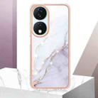 For Honor X7b 4G / X7b 5G Electroplating Marble Dual-side IMD Phone Case(White 006) - 2