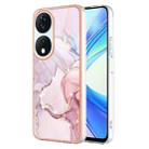 For Honor X7b 4G / X7b 5G Electroplating Marble Dual-side IMD Phone Case(Rose Gold 005) - 1