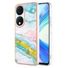 For Honor X7b 4G / X7b 5G Electroplating Marble Dual-side IMD Phone Case(Green 004) - 1