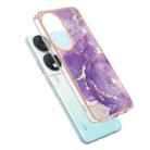 For Honor X7b 4G / X7b 5G Electroplating Marble Dual-side IMD Phone Case(Purple 002) - 3