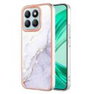 For Honor X8b Electroplating Marble Dual-side IMD Phone Case(White 006) - 1