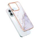 For Honor X8b Electroplating Marble Dual-side IMD Phone Case(White 006) - 3