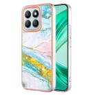 For Honor X8b Electroplating Marble Dual-side IMD Phone Case(Green 004) - 1