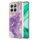 For Honor X8b Electroplating Marble Dual-side IMD Phone Case(Purple 002) - 1