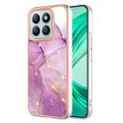 For Honor X8b Electroplating Marble Dual-side IMD Phone Case(Purple 001) - 1