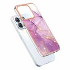 For Honor X8b Electroplating Marble Dual-side IMD Phone Case(Purple 001) - 3