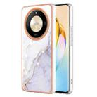 For Honor X9b Electroplating Marble Dual-side IMD Phone Case(White 006) - 1