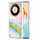 For Honor X9b Electroplating Marble Dual-side IMD Phone Case(Green 004) - 1
