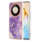 For Honor X9b Electroplating Marble Dual-side IMD Phone Case(Purple 002) - 1