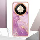 For Honor X9b Electroplating Marble Dual-side IMD Phone Case(Purple 001) - 2