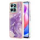 For Honor X6b Electroplating Marble Dual-side IMD Phone Case(Purple 002) - 1