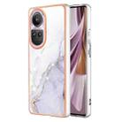 For OPPO Reno10 Pro 5G Global Electroplating Marble Dual-side IMD Phone Case(White 006) - 1