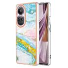For OPPO Reno10 Pro 5G Global Electroplating Marble Dual-side IMD Phone Case(Green 004) - 1