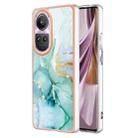 For OPPO Reno10 Pro 5G Global Electroplating Marble Dual-side IMD Phone Case(Green 003) - 1