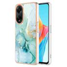 For OPPO A98 Electroplating Marble Dual-side IMD Phone Case(Green 003) - 1