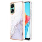 For OPPO A78 4G Electroplating Marble Dual-side IMD Phone Case(White 006) - 1