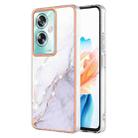 For OPPO A79 5G Global Electroplating Marble Dual-side IMD Phone Case(White 006) - 1