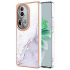 For OPPO Reno11 Pro 5G Global Electroplating Marble Dual-side IMD Phone Case(White 006) - 1