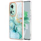 For OPPO Reno11 5G Global Electroplating Marble Dual-side IMD Phone Case(Green 003) - 1